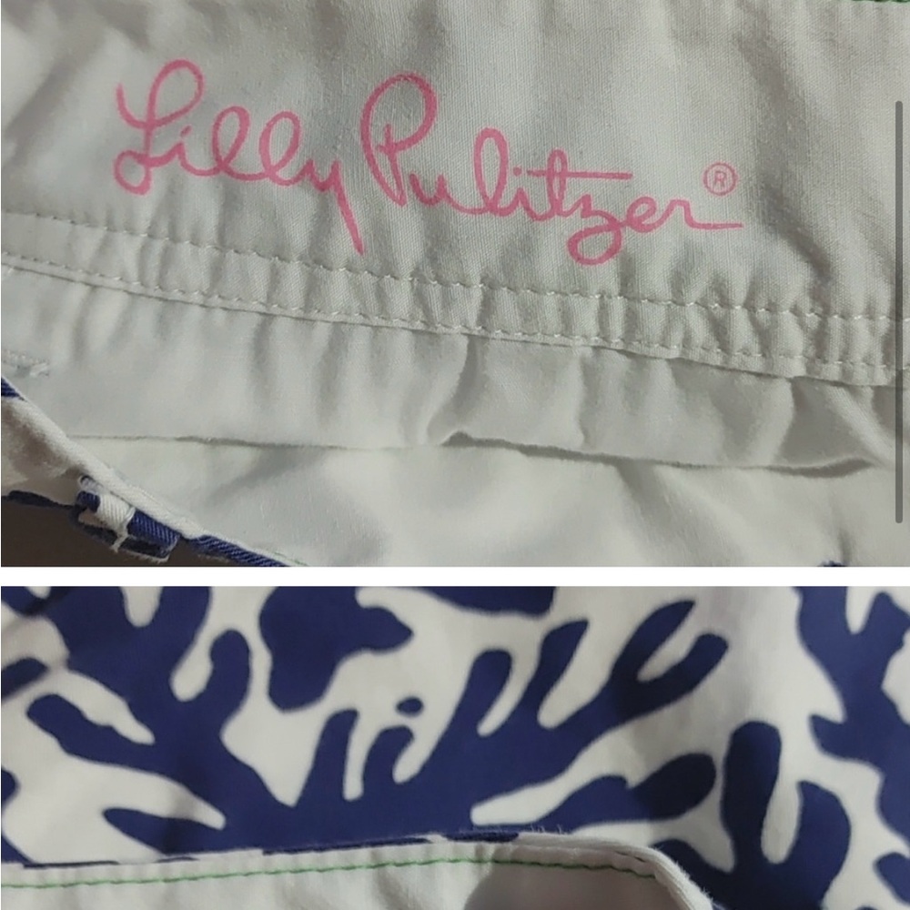 Lilly Pulitzer Navy and White Women Shorts - Picture 2 of 9
